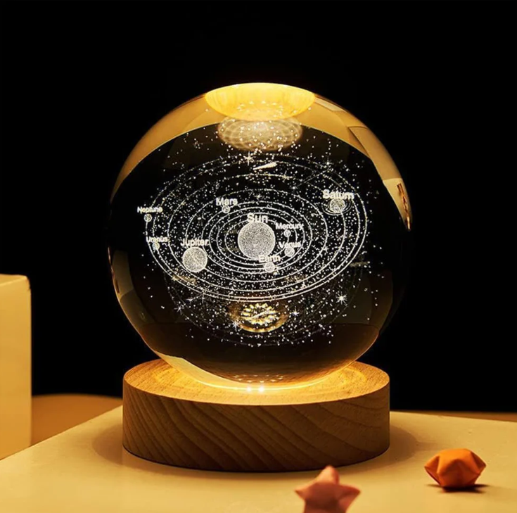 3D Astronomy Night Lamp Crystal Ball lamps With Base (1 Pc)