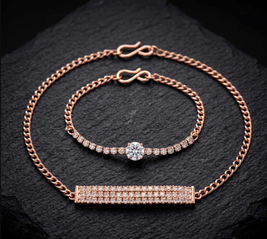 Rose Gold Plated Stone Bracelets