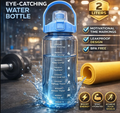 Water Bottle – Large 2000ml Capacity with Time Markers for Hydration