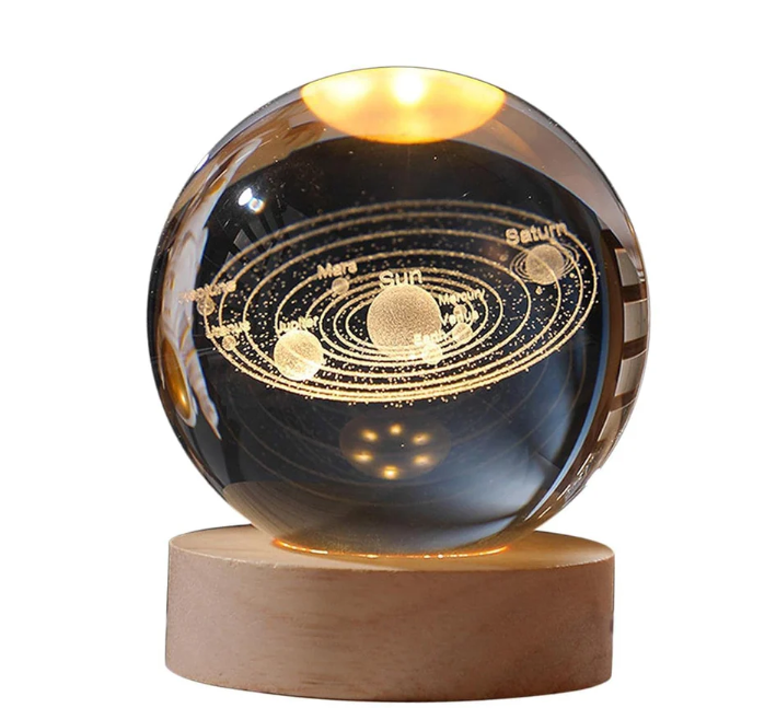 3D Astronomy Night Lamp Crystal Ball lamps With Base (1 Pc)