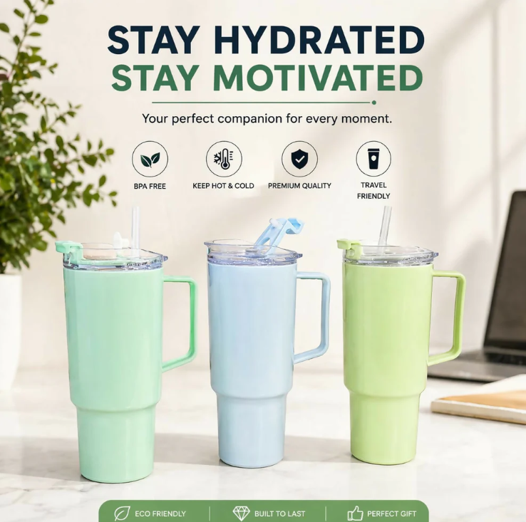 Toony Tumbler 1800ml - Insulated Travel Mug with Handle & Straw