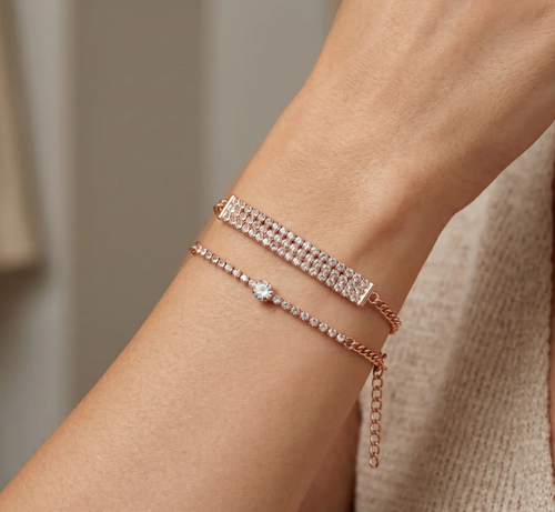 Rose Gold Plated Stone Bracelets