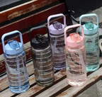 Water Bottle – Large 2000ml Capacity with Time Markers for Hydration